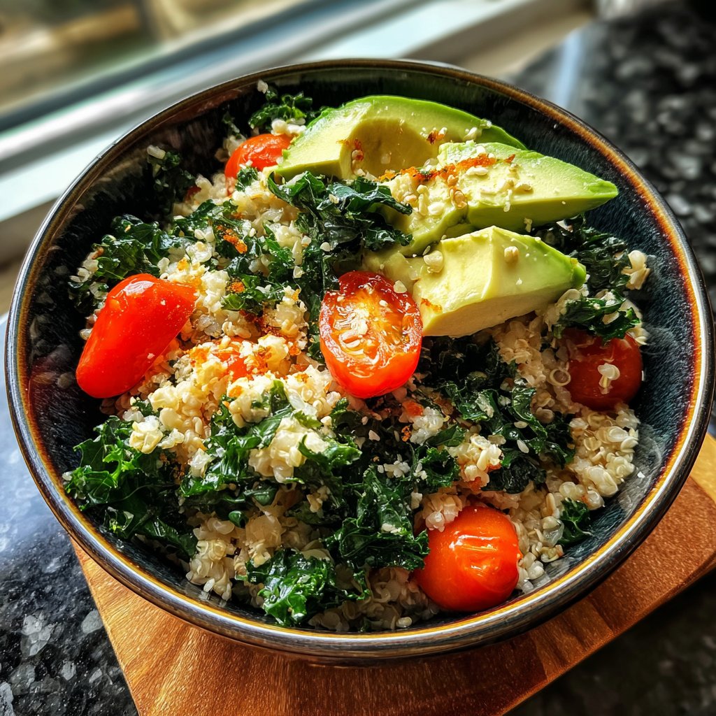 Healthy Lunch Grain Bowl with Veggies
