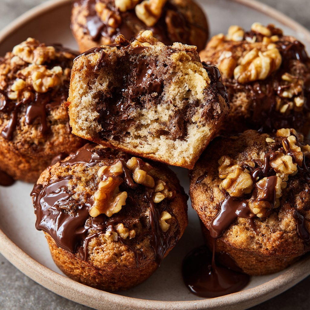 Chocolate Banana Walnut Muffins