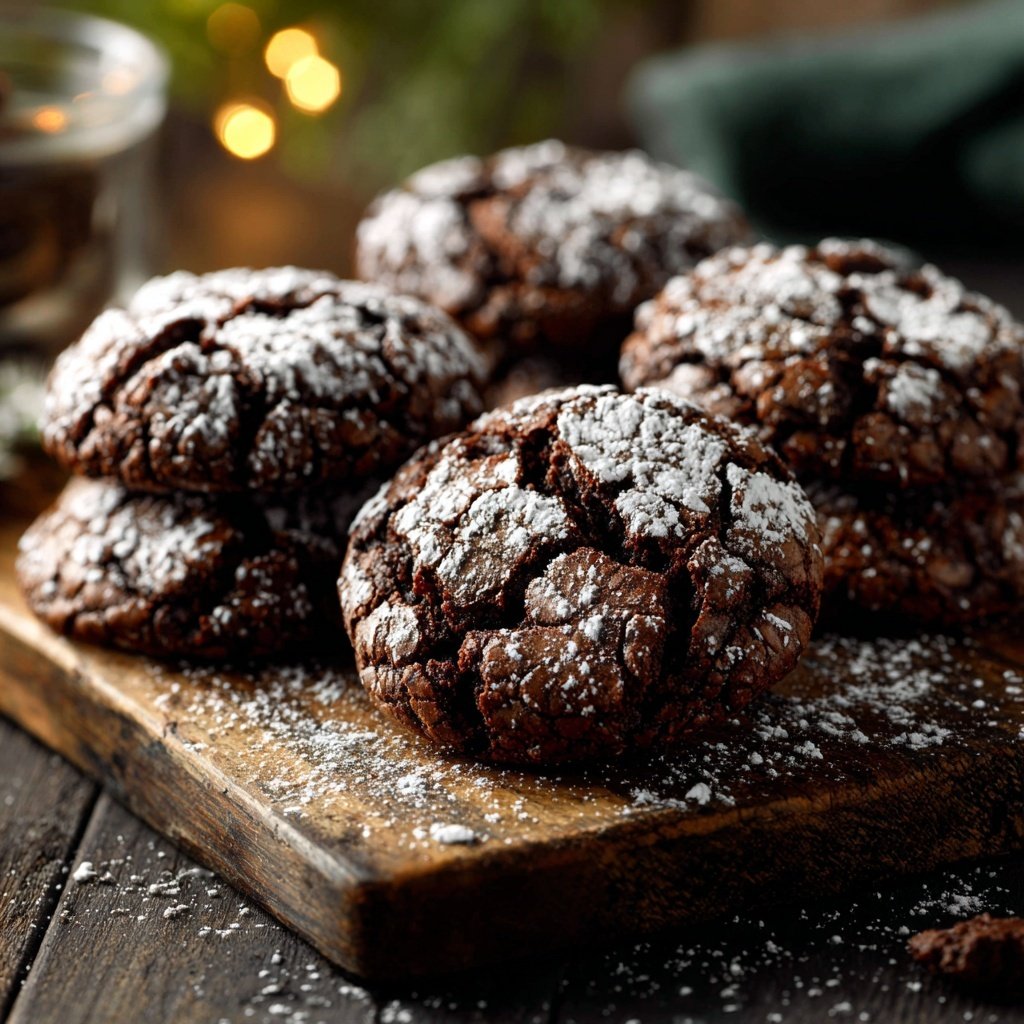 Brownie Mix Chocolate Crinkle Cookies