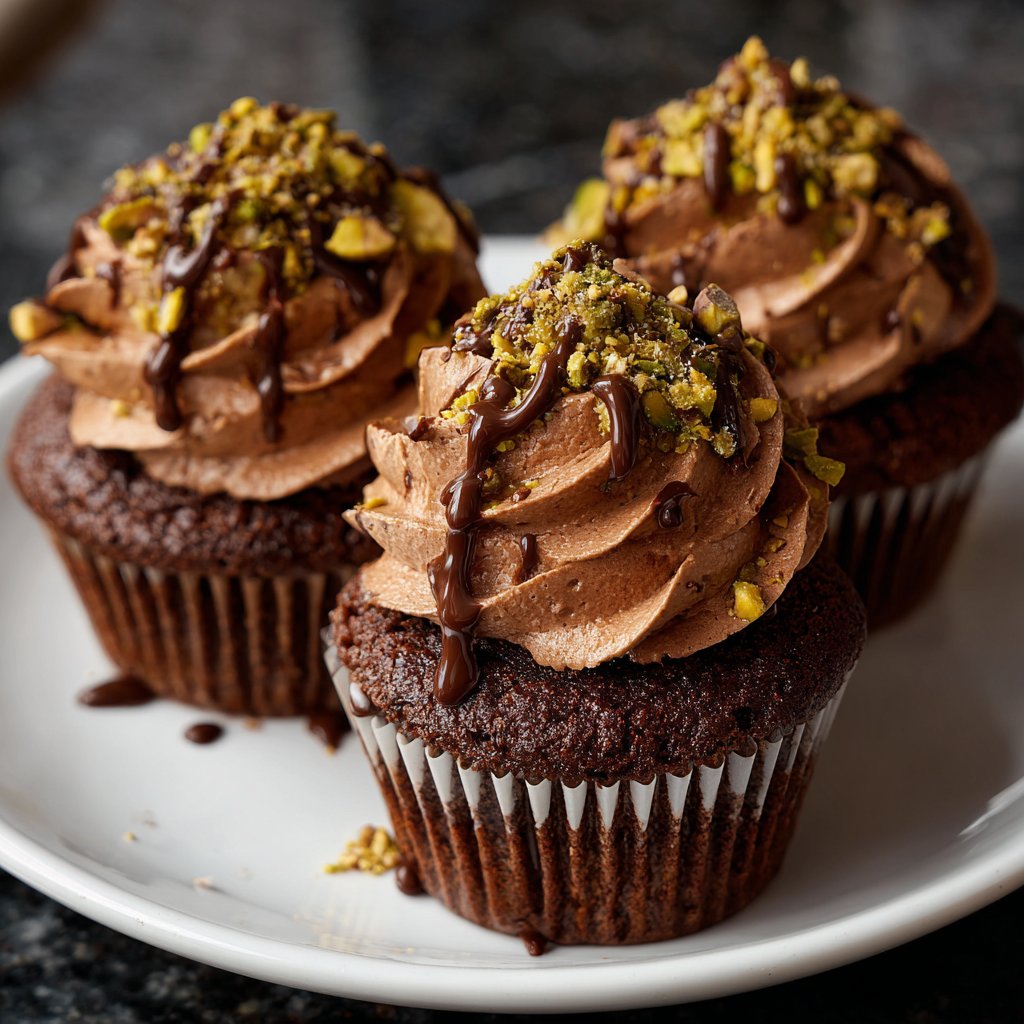 Chocolate Pistachio Cupcakes