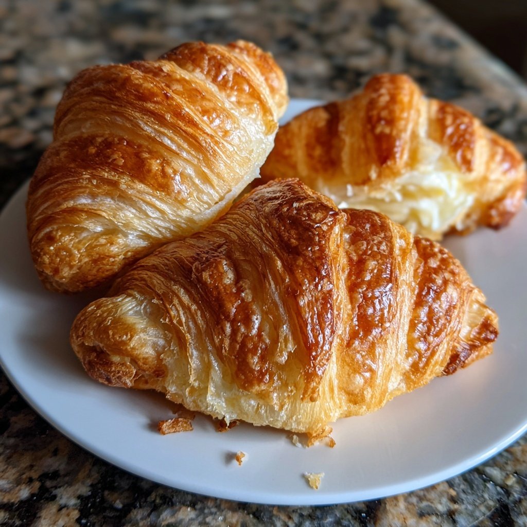 Flaky Breakfast Croissants With Butter