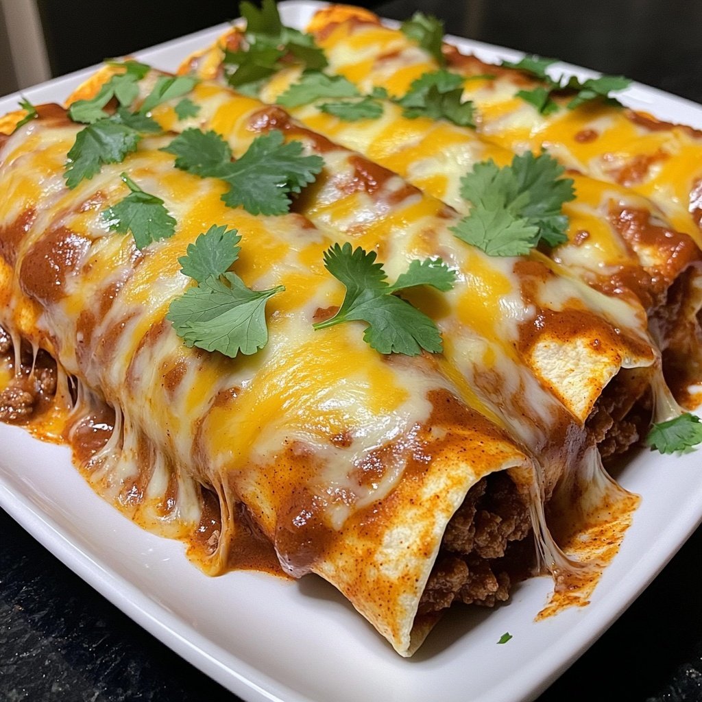 Easy Cheesy Ground Beef Enchiladas