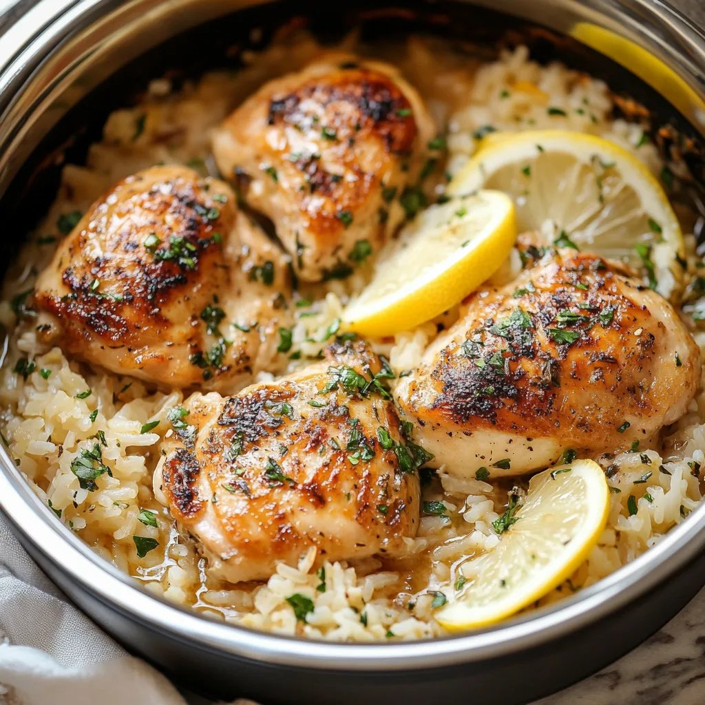 Slow Cooker Lemon Herb Chicken and Rice