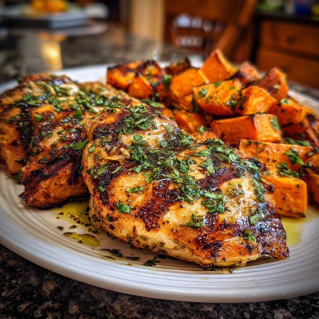 Healthy Chicken And Roasted Sweet Potatoes