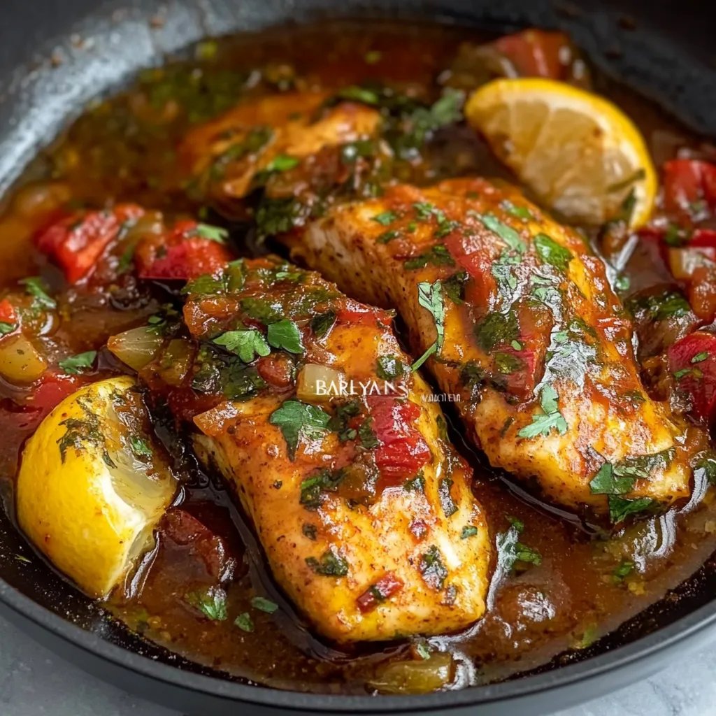 Classic Spicy Moroccan Fish in Rich Sauce!
